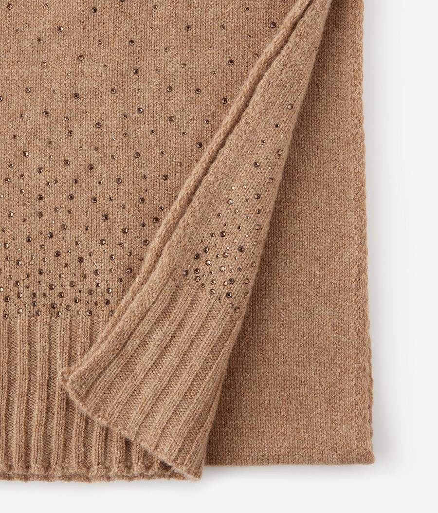 sciarpa in cashmere con strass