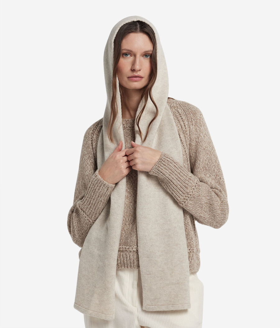 sciarpa con cappuccio in cashmere ultra morbido