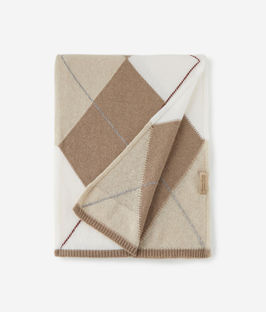 stola a rombi in cashmere ultra morbido