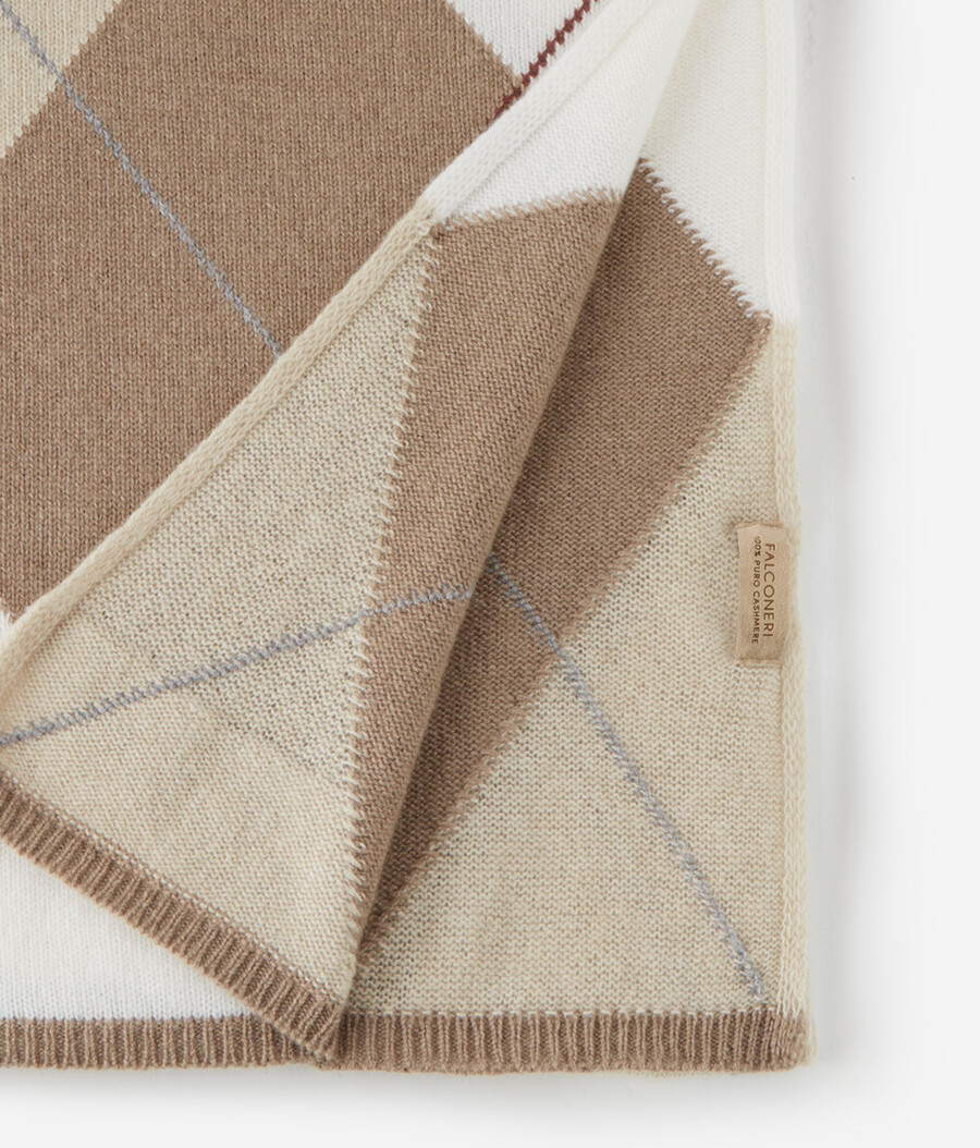 stola a rombi in cashmere ultra morbido
