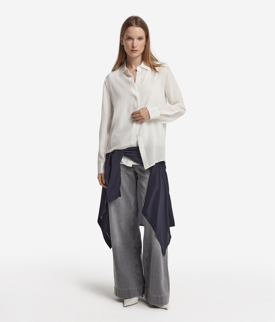 camicia di seta con colletto