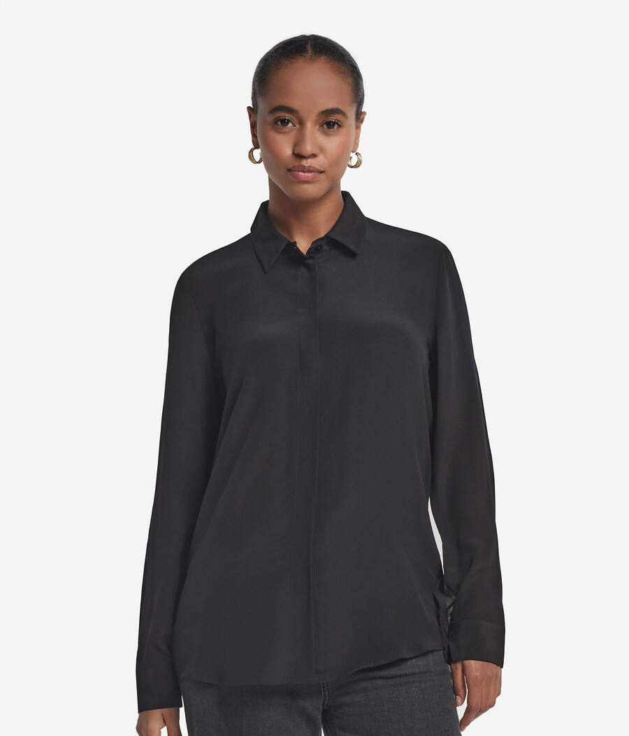 camicia di seta con colletto