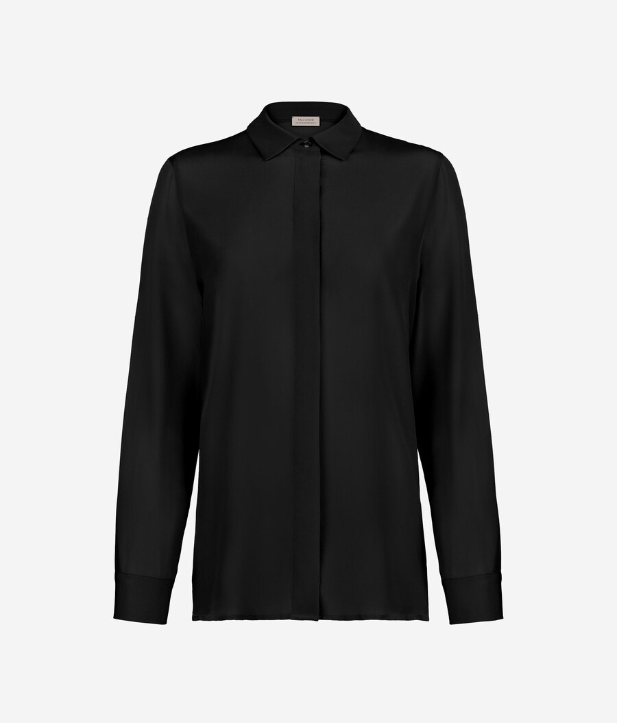 camicia di seta con colletto