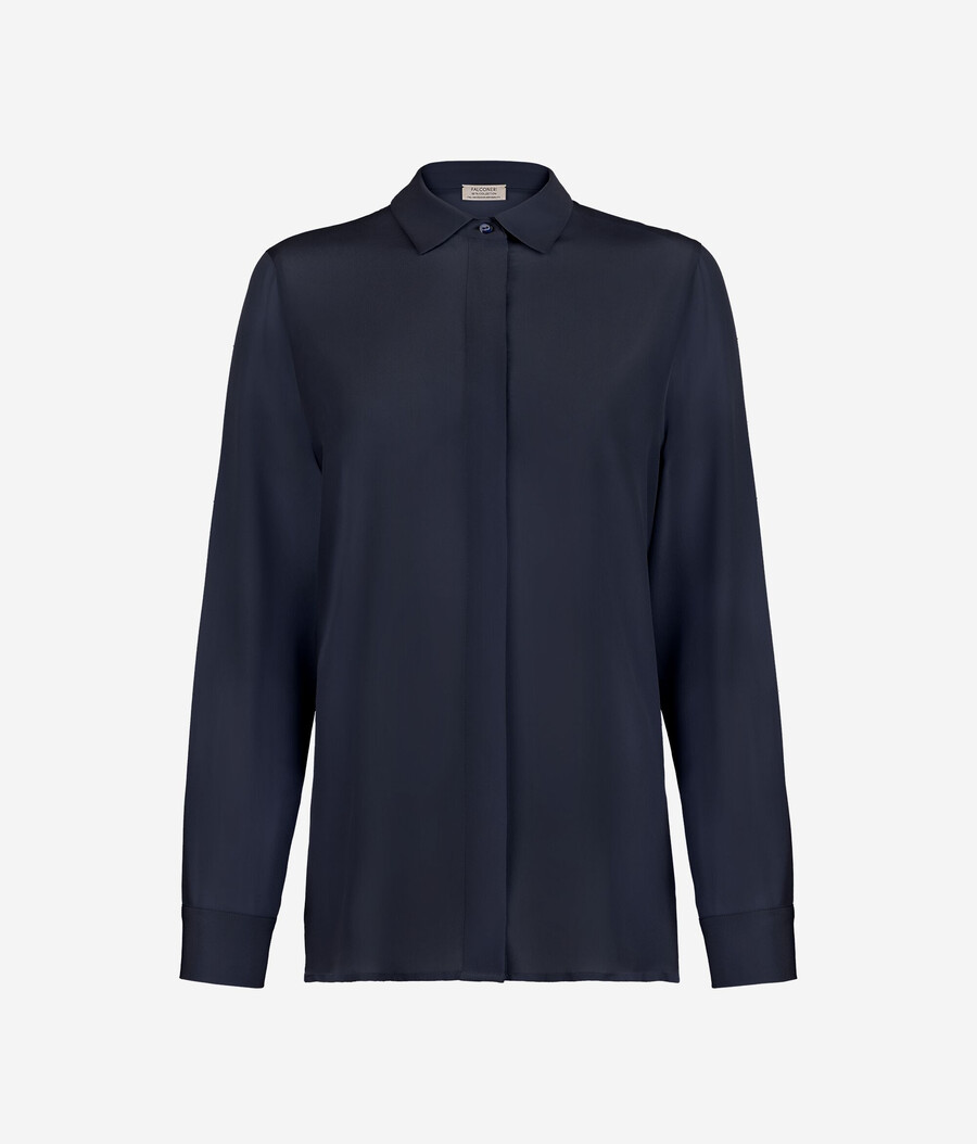 camicia di seta con colletto