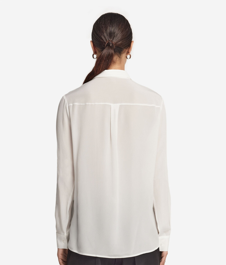 camicia con colletto in seta