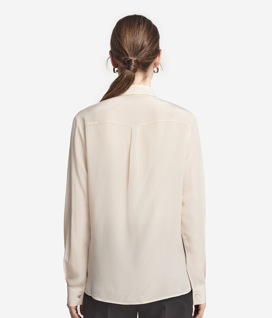 camicia con colletto in seta
