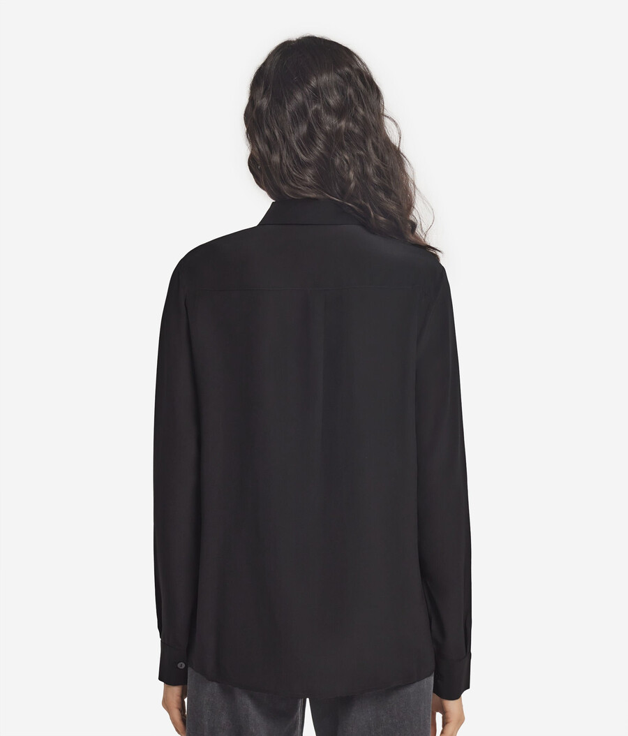 camicia con colletto in seta