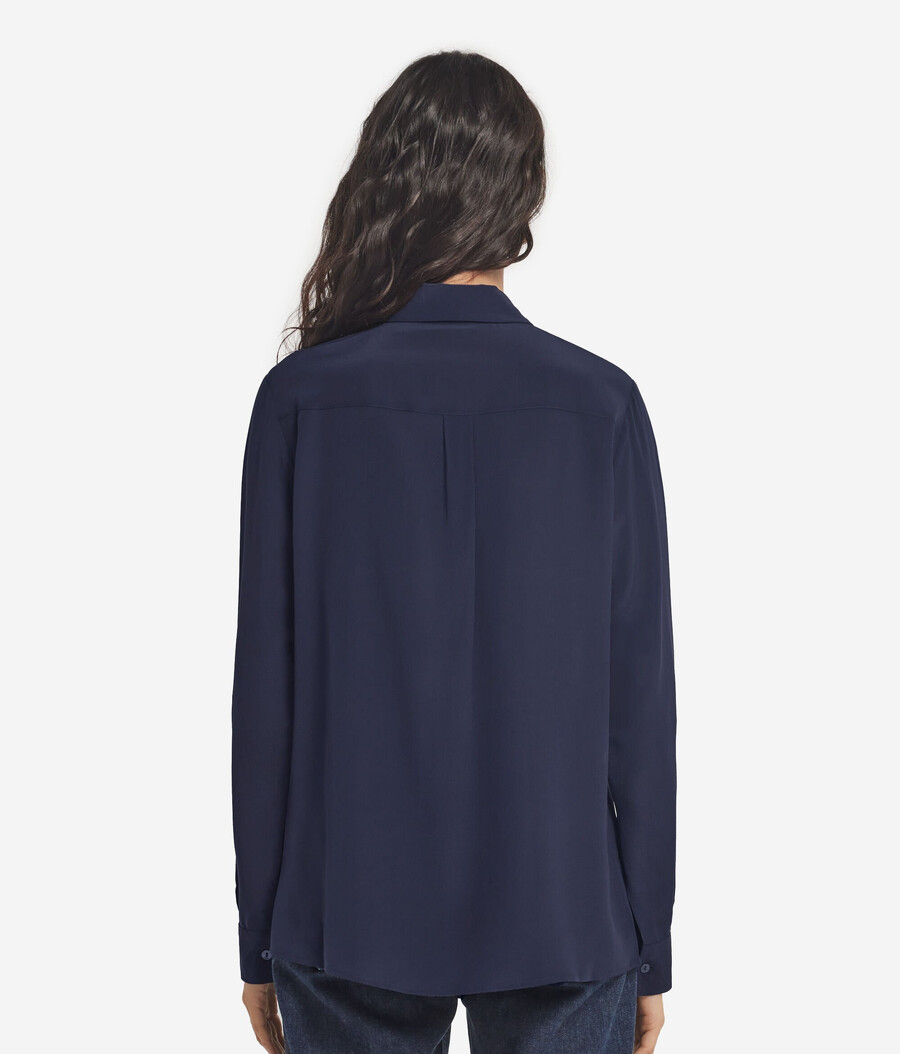 camicia con colletto in seta