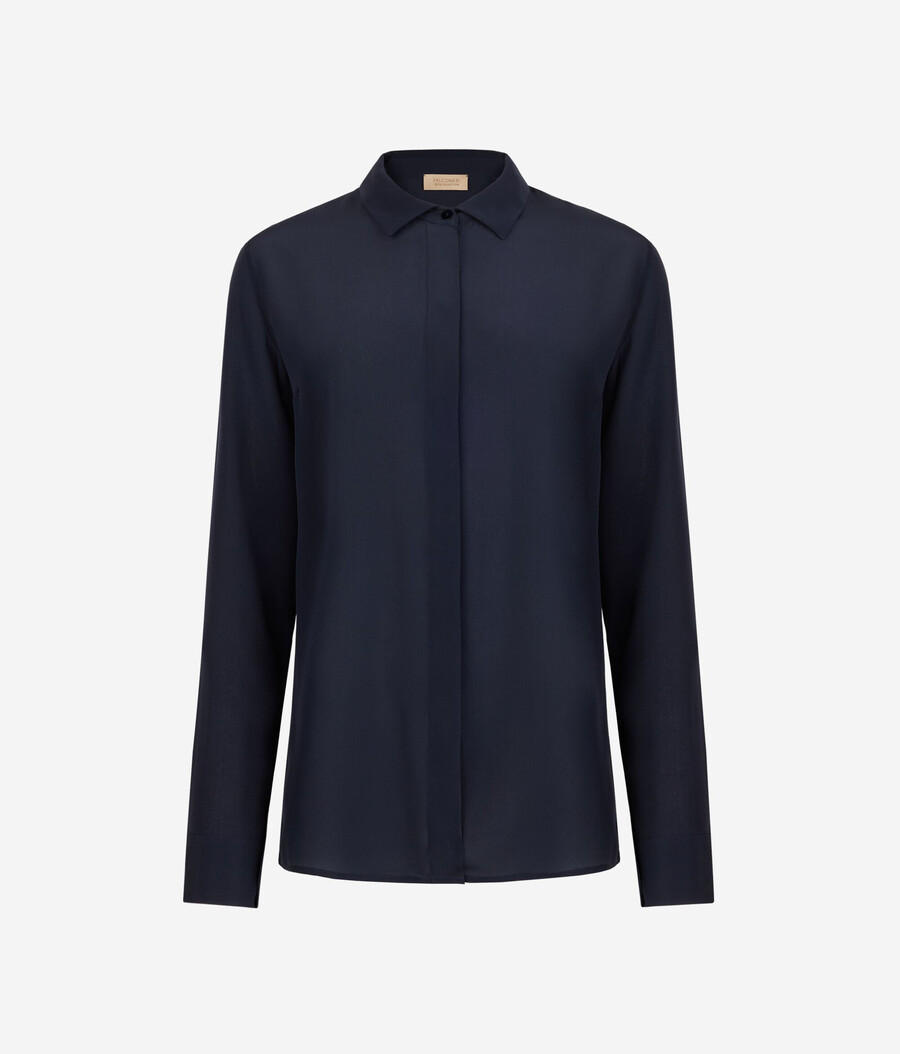 camicia con colletto in seta