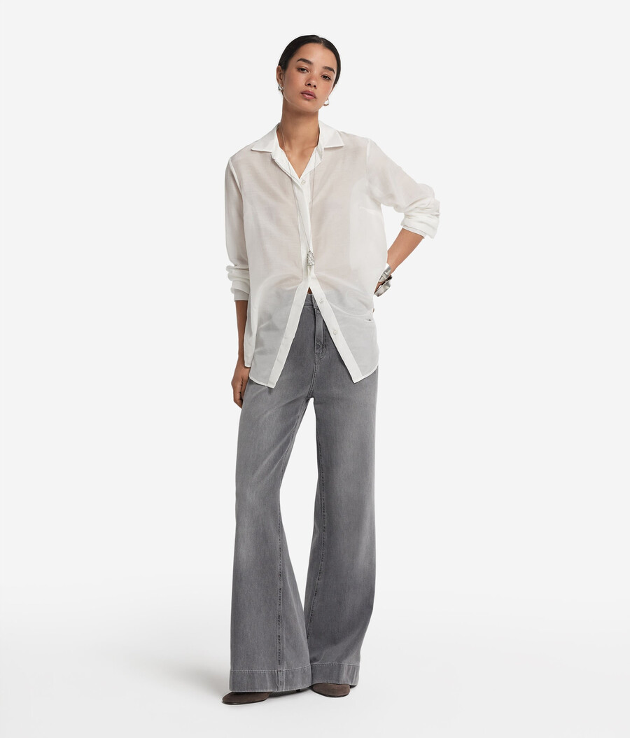 camicia con colletto in mussola di cotone