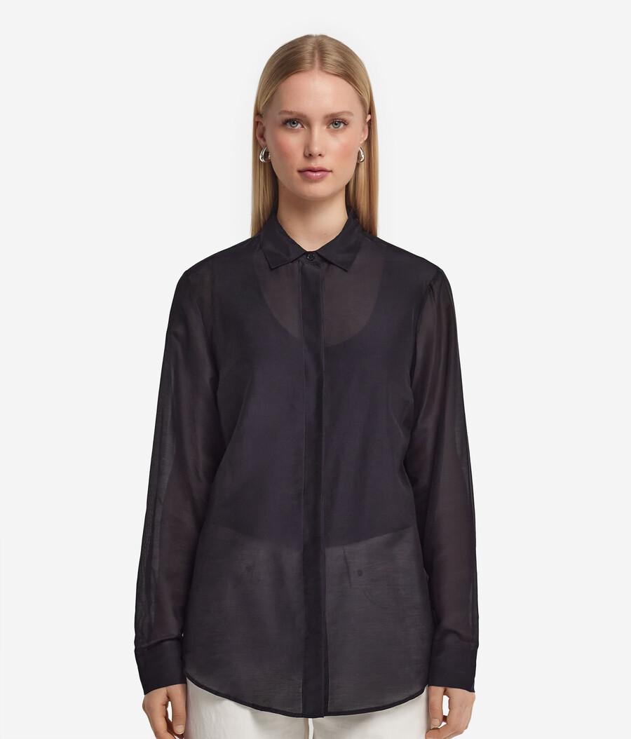 camicia con colletto in mussola di cotone