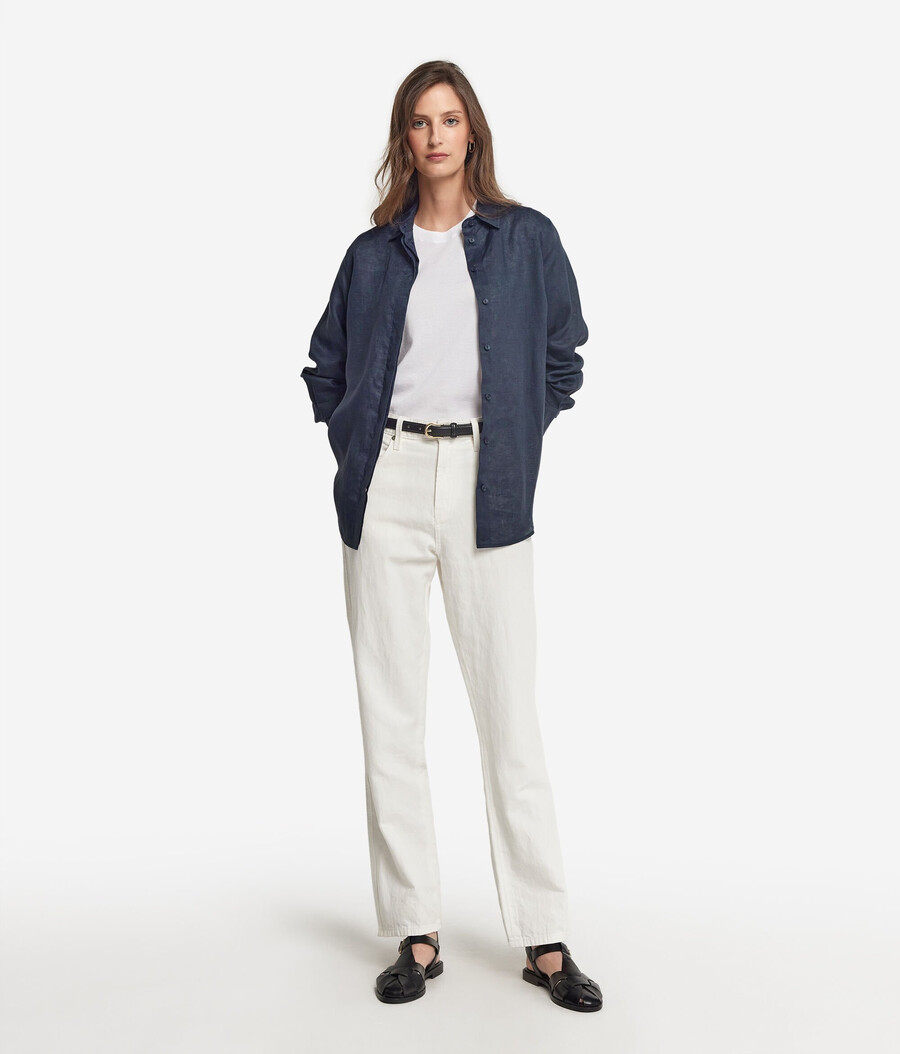camicia di lino a maniche lunghe