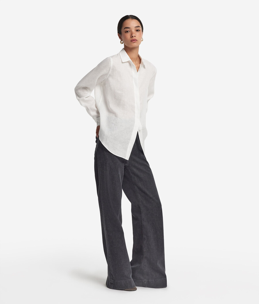 camicia di lino a maniche lunghe