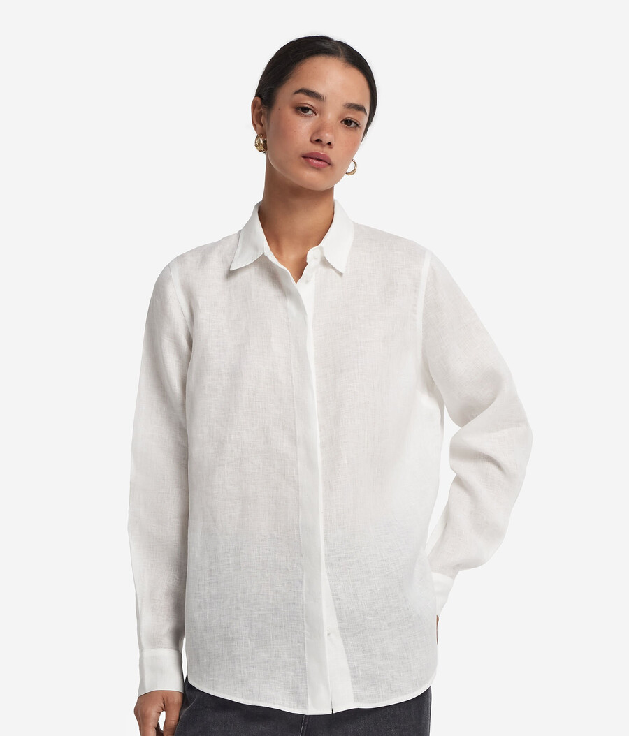 camicia di lino a maniche lunghe