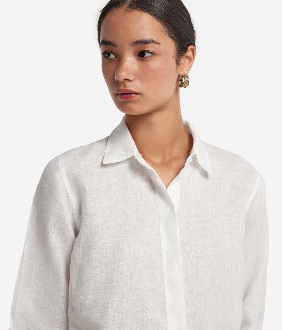camicia di lino a maniche lunghe