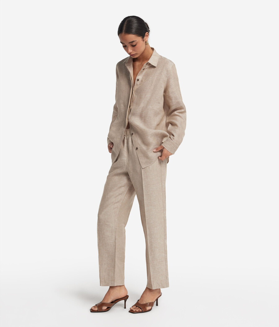 camicia di lino a maniche lunghe