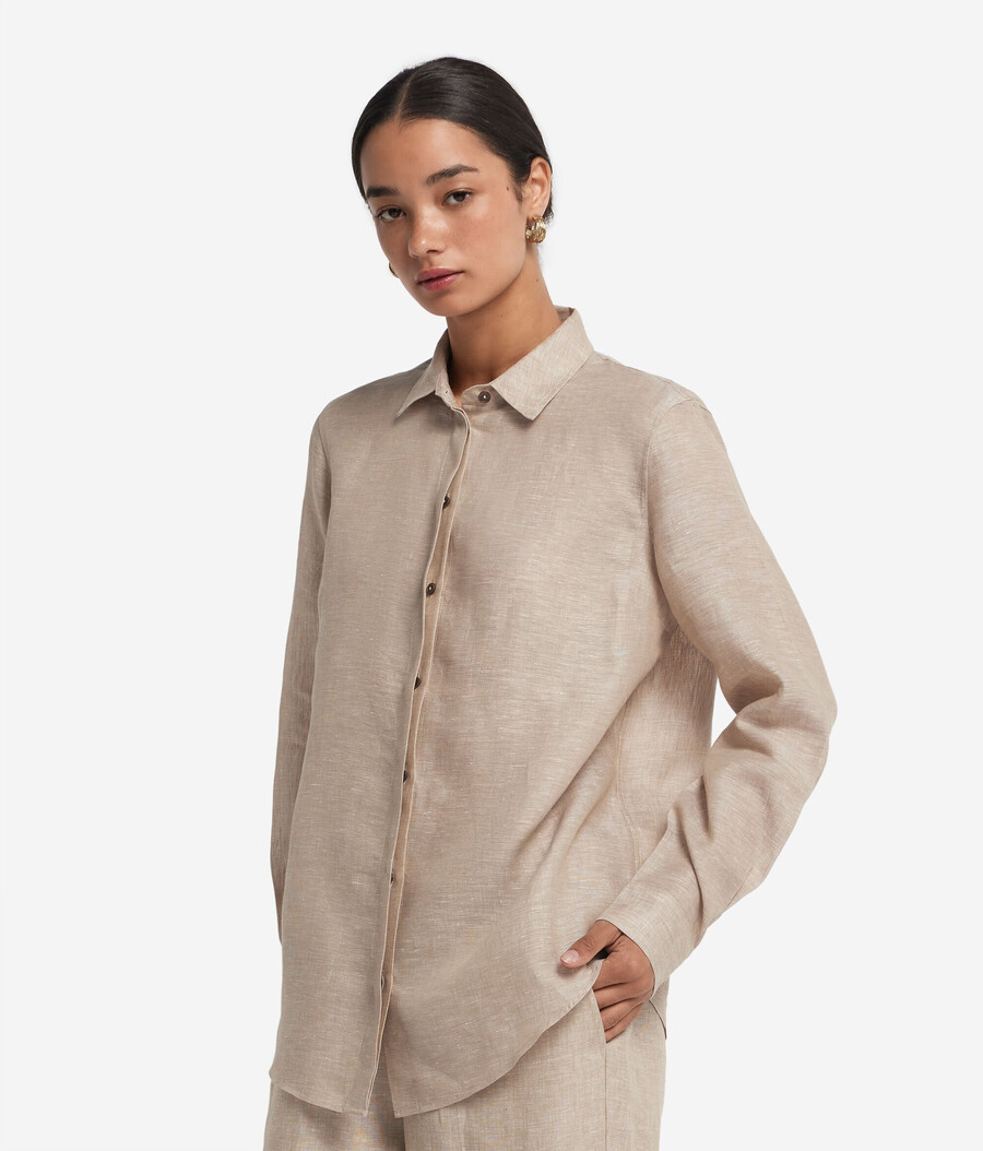 camicia di lino a maniche lunghe