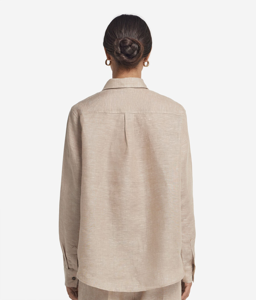 camicia di lino a maniche lunghe