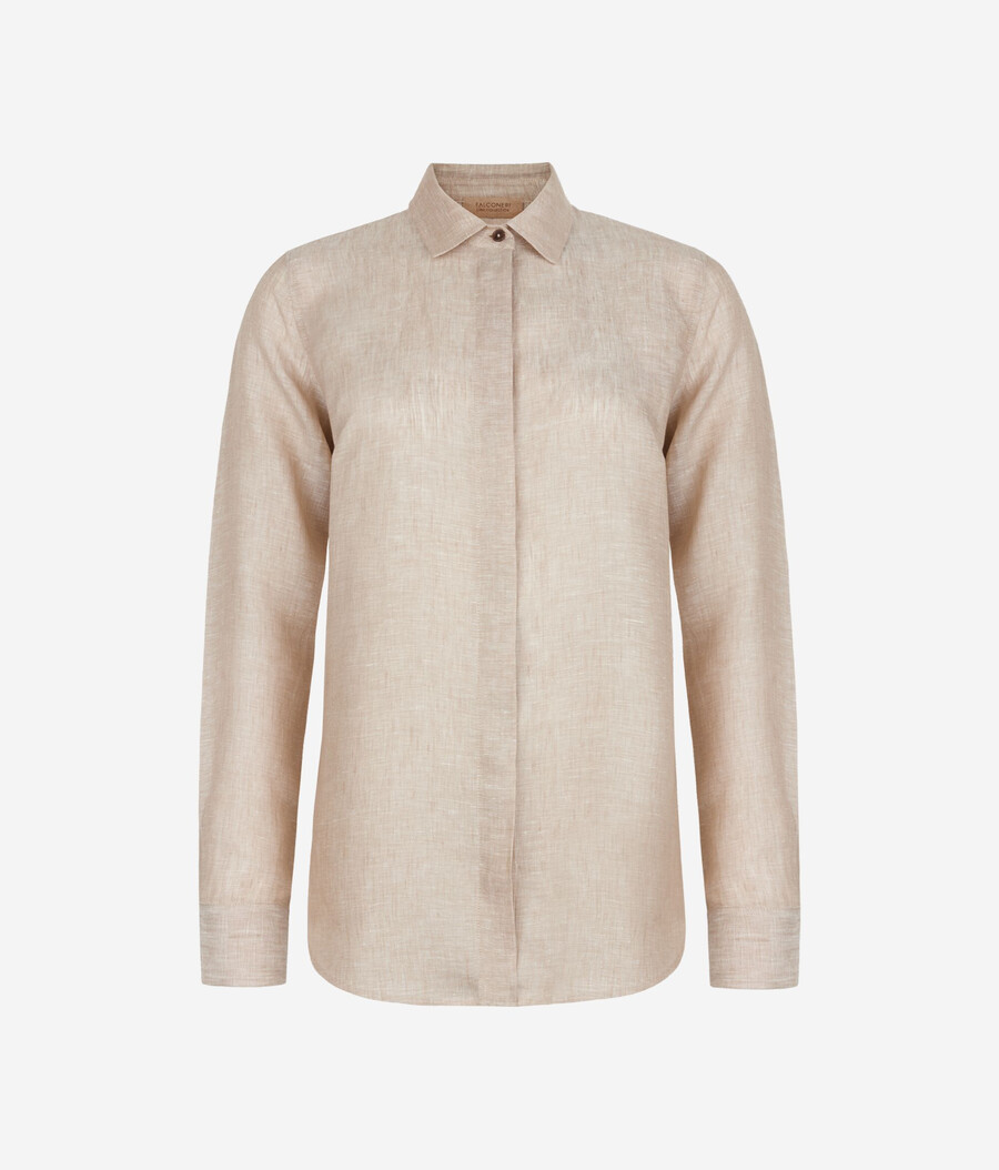 camicia di lino a maniche lunghe
