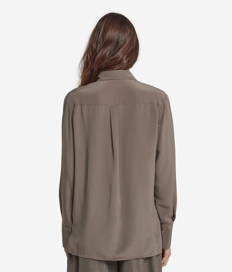 camicia plissettata in seta
