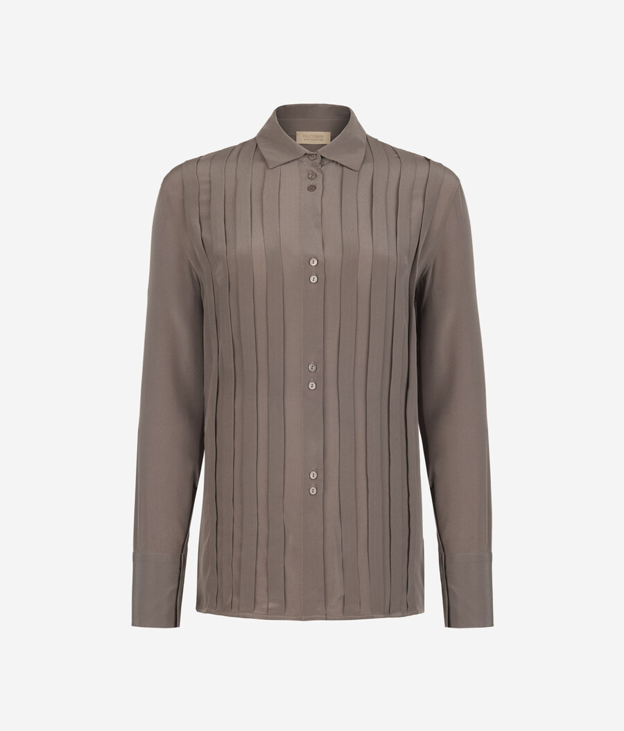 camicia plissettata in seta