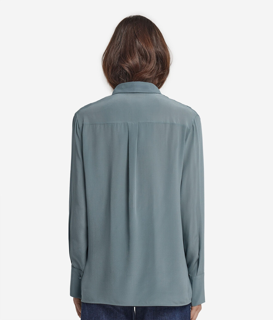 camicia plissettata in seta