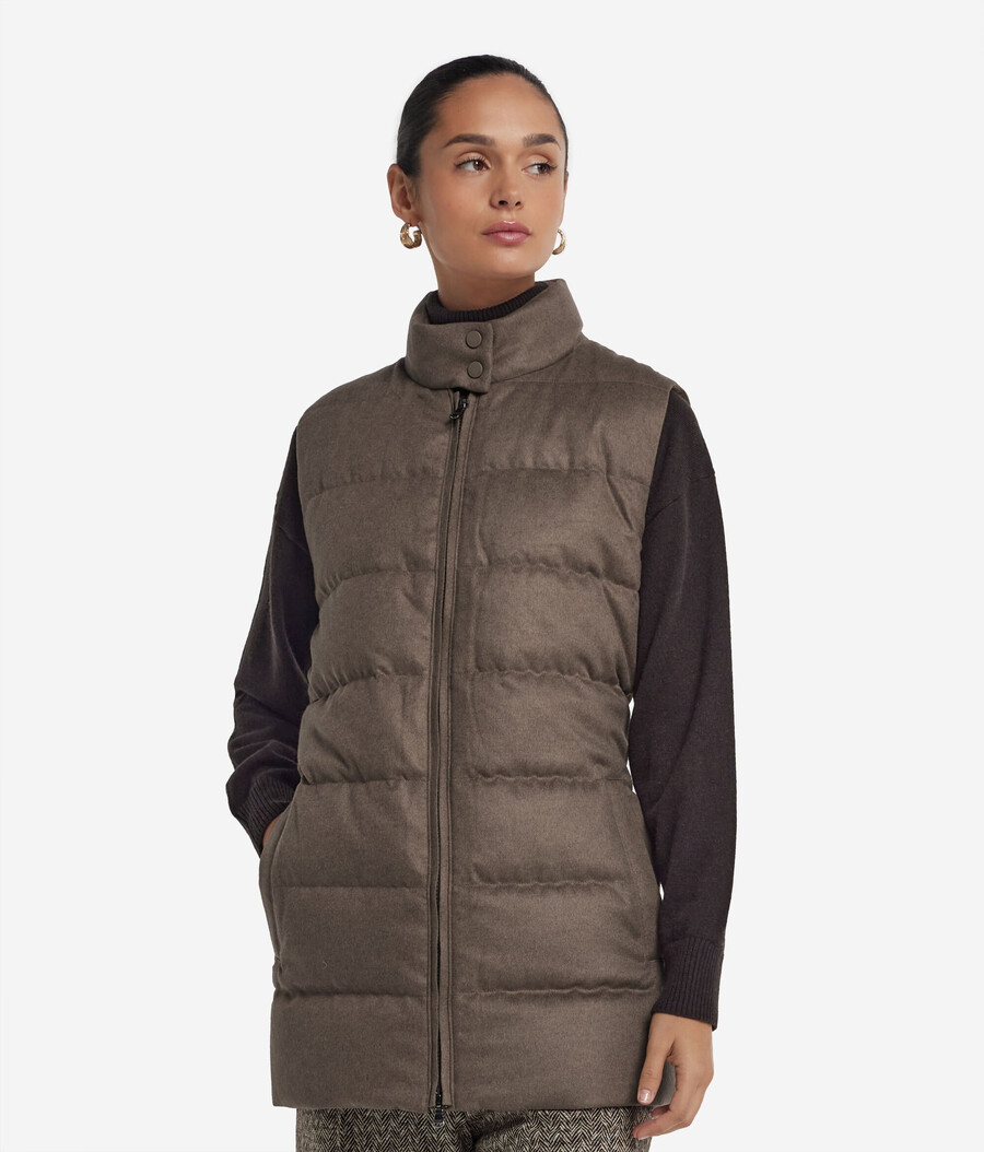 gilet in seta e cashmere