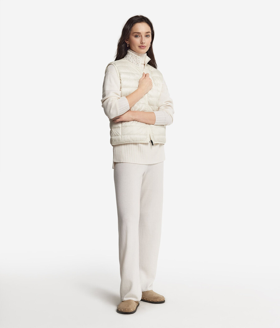 gilet reversibile in cashmere ultrafine con strass