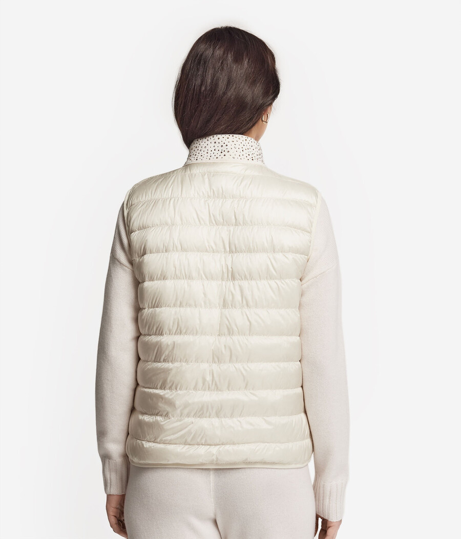 gilet reversibile in cashmere ultrafine con strass