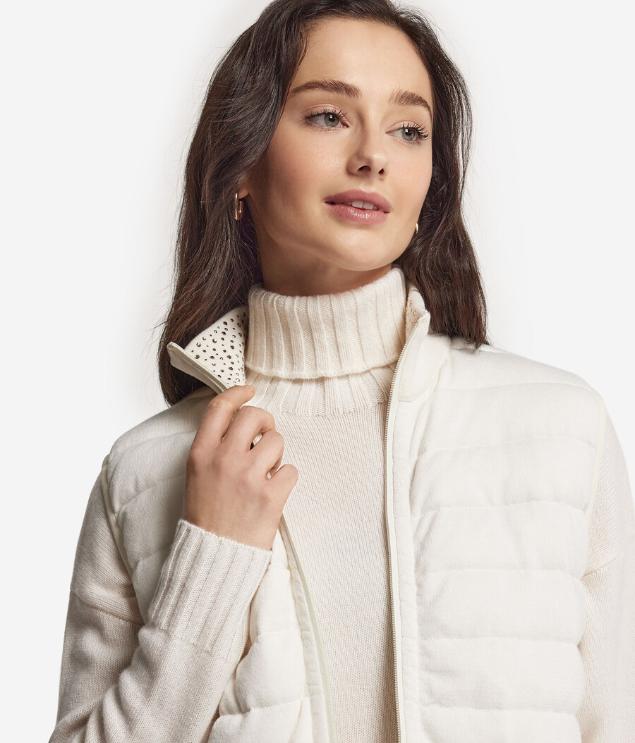 gilet reversibile in cashmere ultrafine con strass