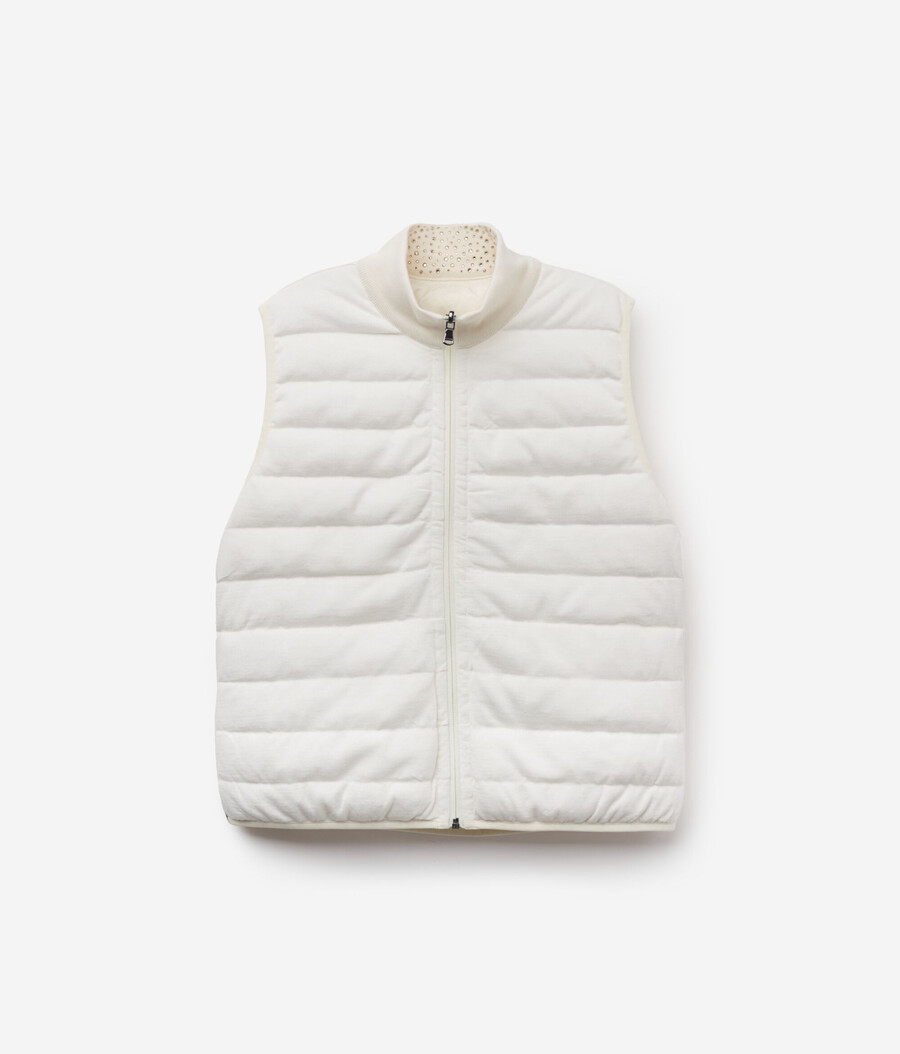 gilet reversibile in cashmere ultrafine con strass