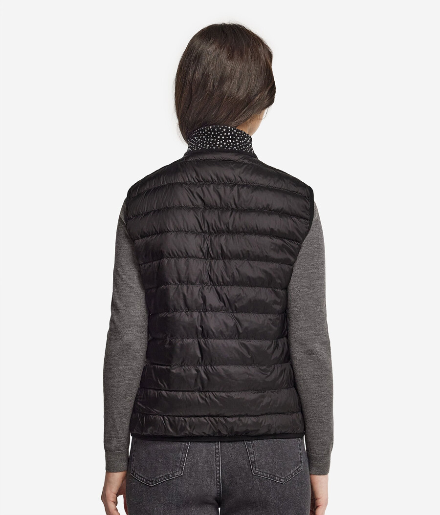 gilet reversibile in cashmere ultrafine con strass