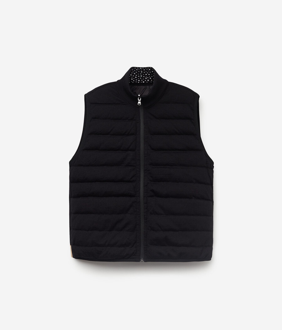 gilet reversibile in cashmere ultrafine con strass