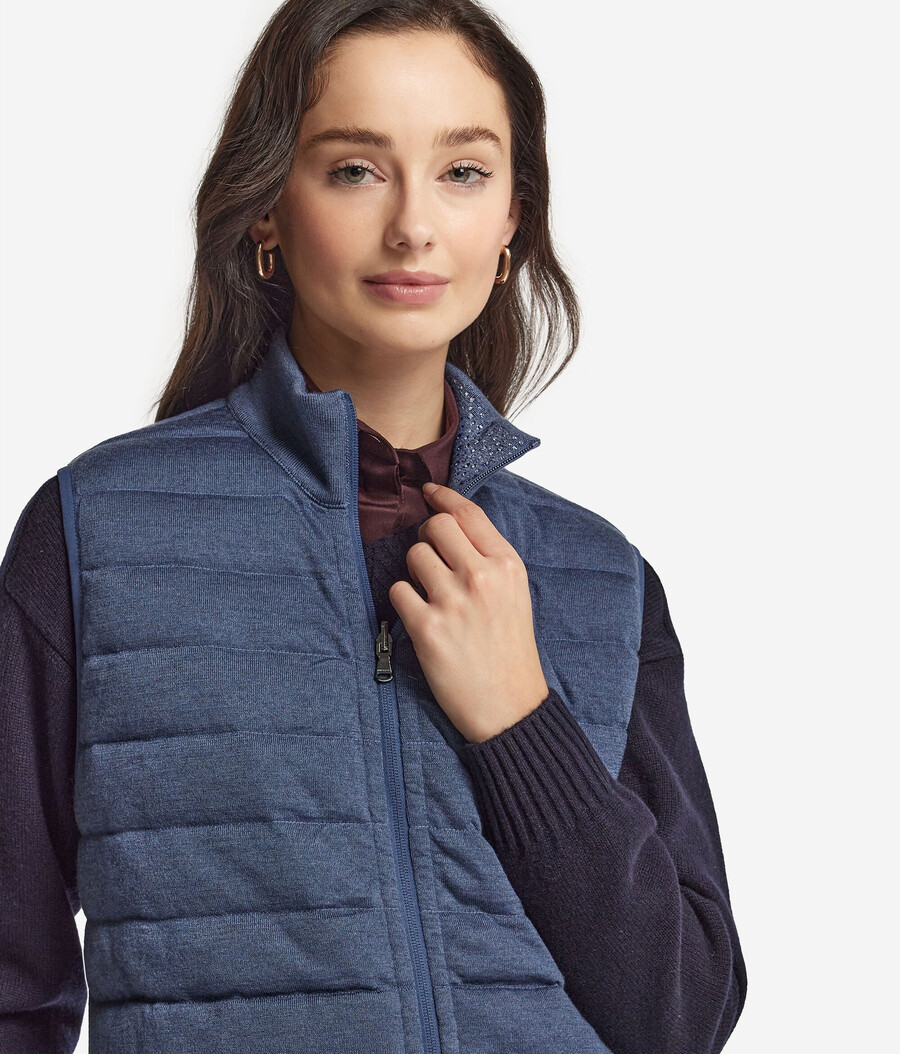 gilet reversibile in cashmere ultrafine con strass