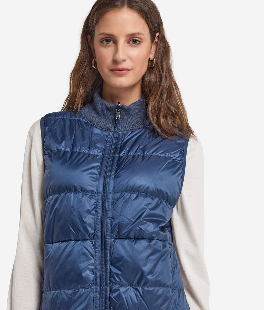 gilet reversibile in cashmere lavorato a maglia a trecce