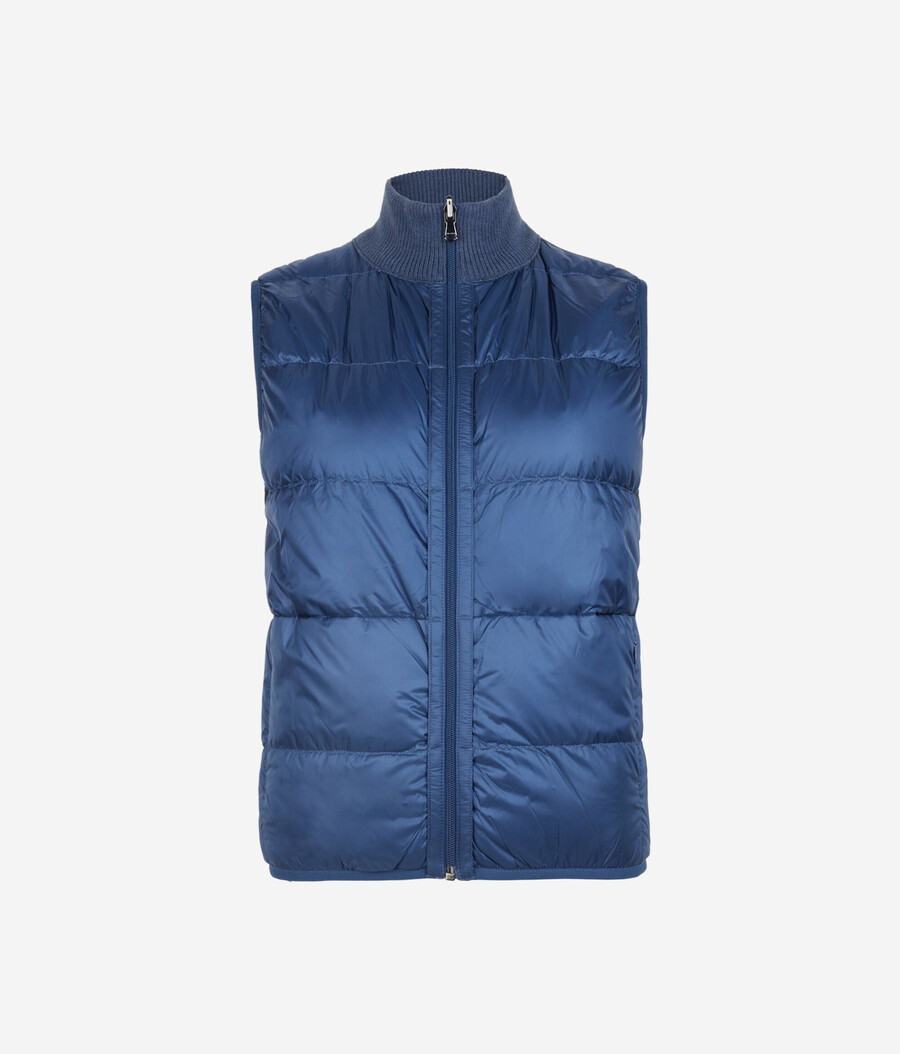 gilet reversibile in cashmere lavorato a maglia a trecce