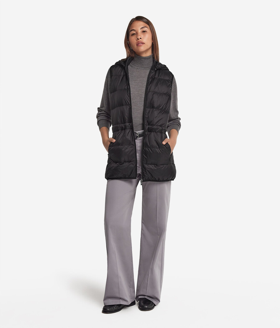gilet in cashmere con coulisse
