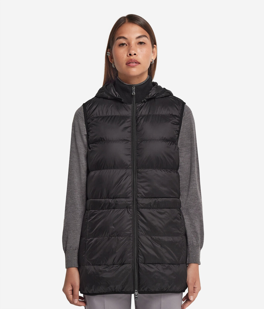 gilet in cashmere con coulisse