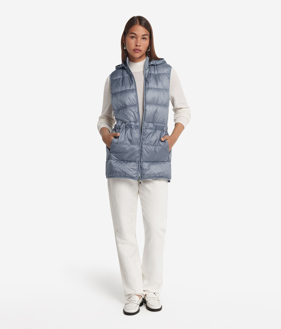 gilet in cashmere con coulisse