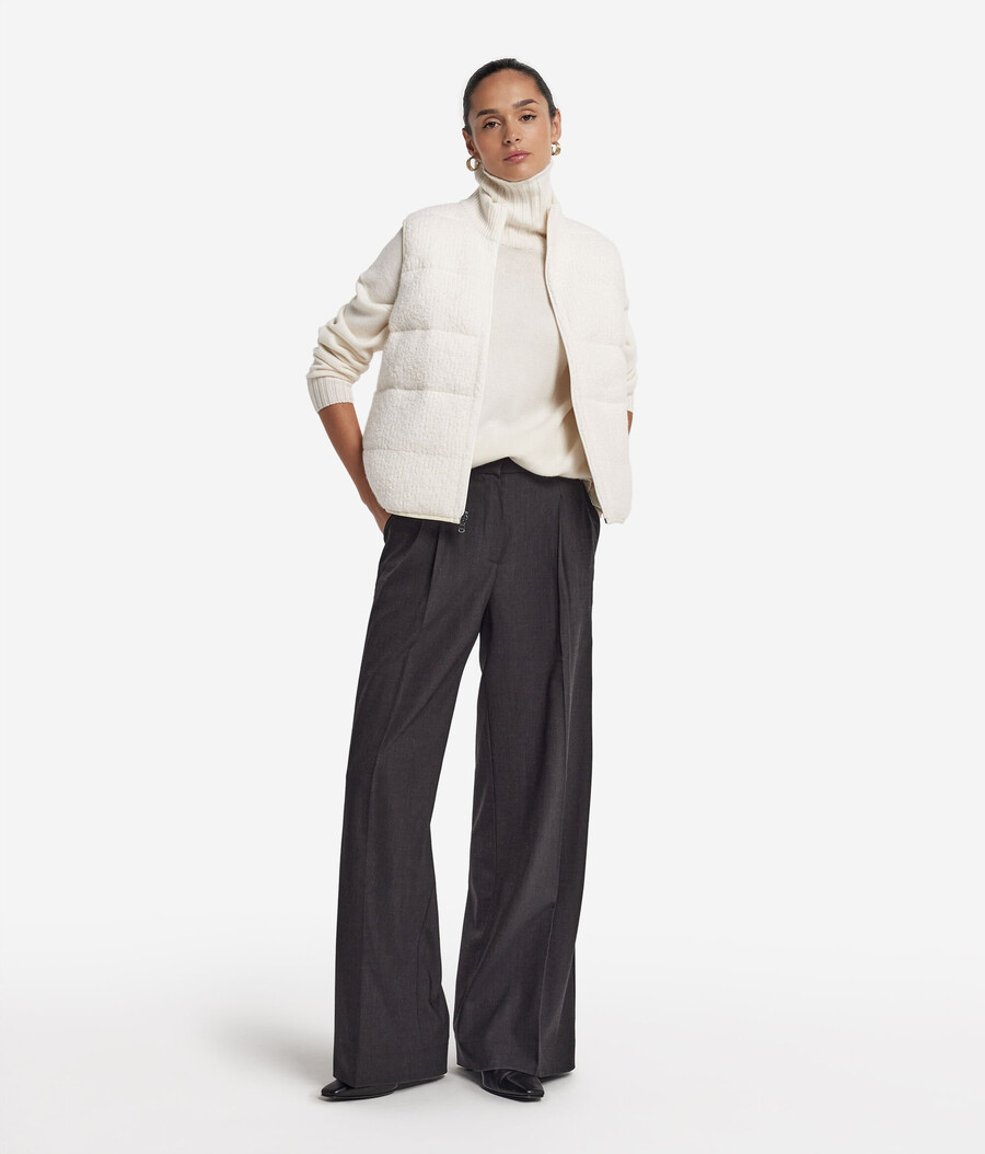 gilet reversibile in bouclé e nylon