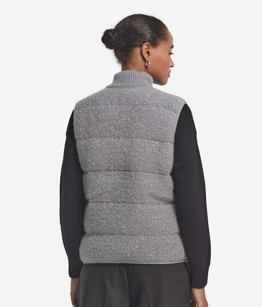 gilet reversibile in bouclé e nylon