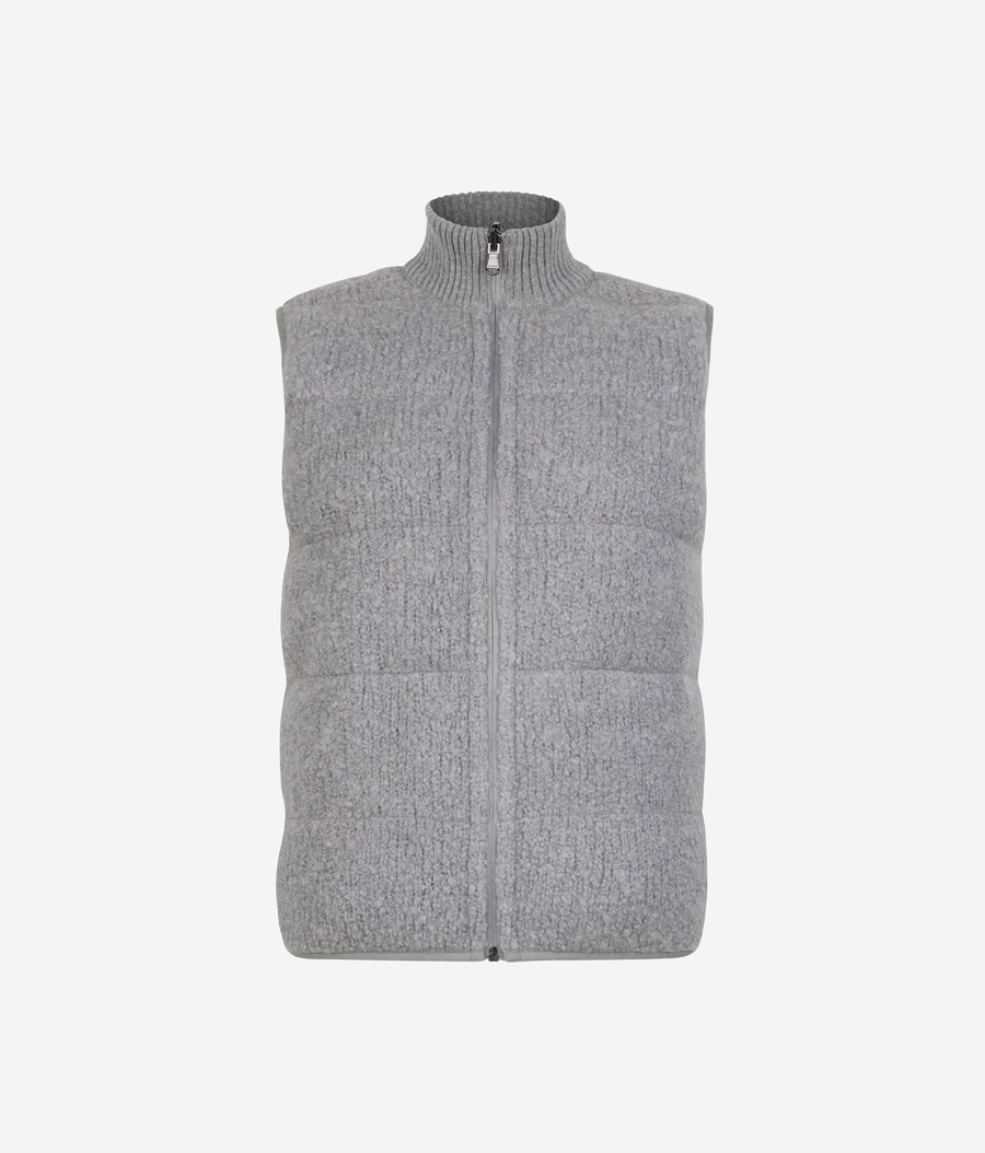 gilet reversibile in bouclé e nylon
