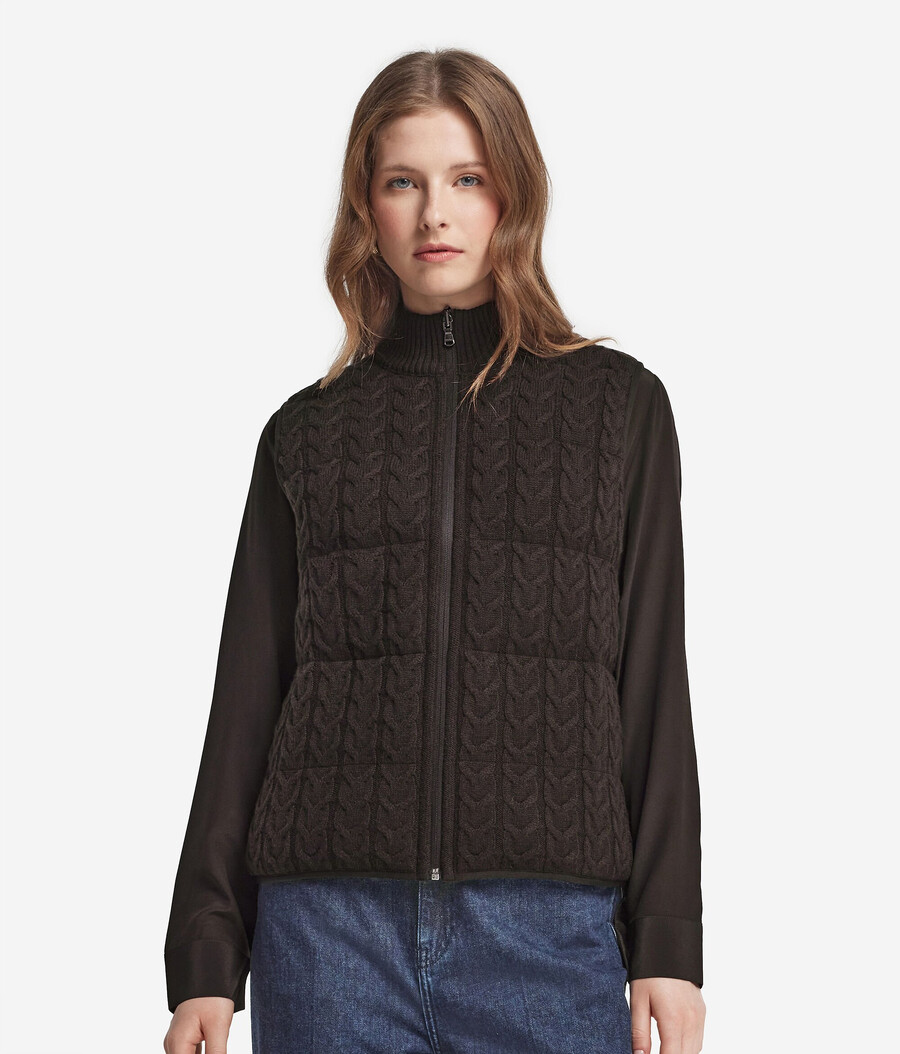 gilet in cashmere intrecciato
