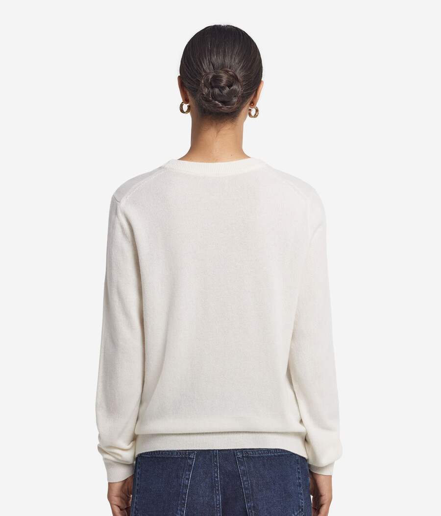 maglione girocollo in cashmere ultra morbido a maniche lunghe