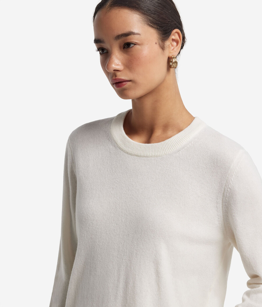 maglione girocollo in cashmere ultra morbido a maniche lunghe