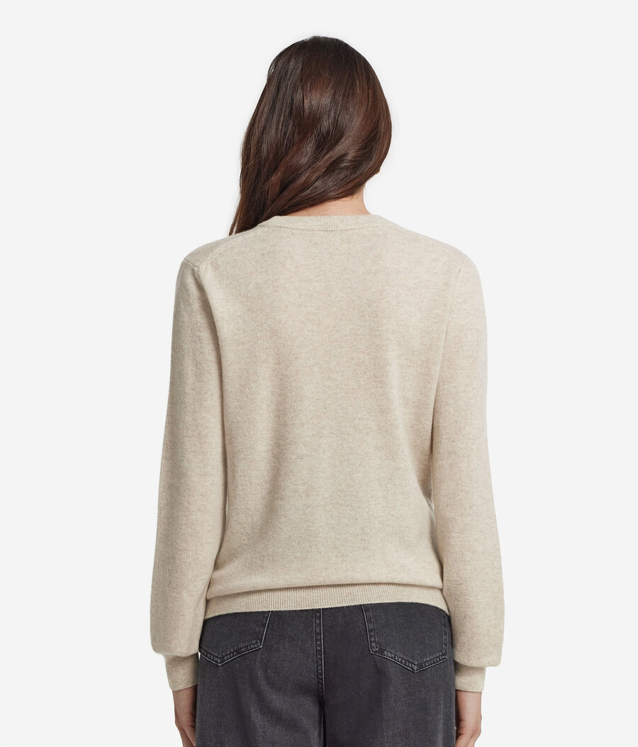 maglione girocollo in cashmere ultra morbido a maniche lunghe