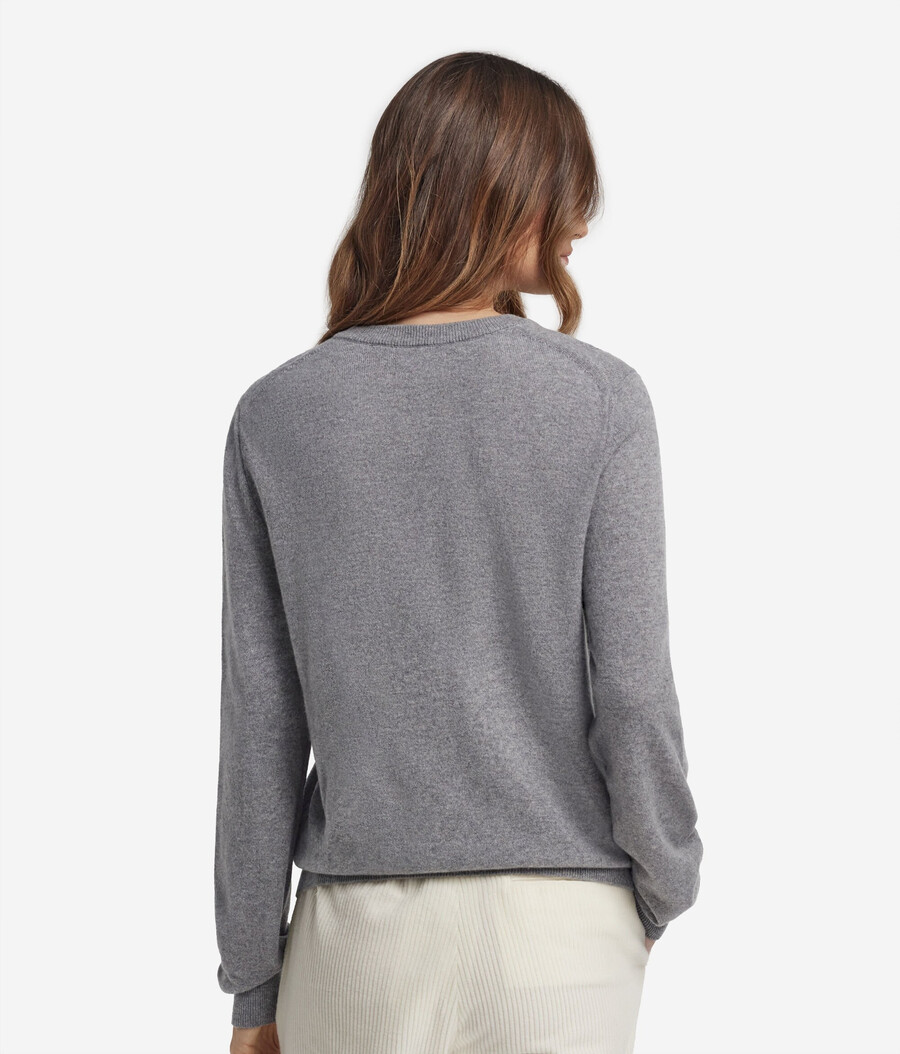 maglione girocollo in cashmere ultra morbido a maniche lunghe