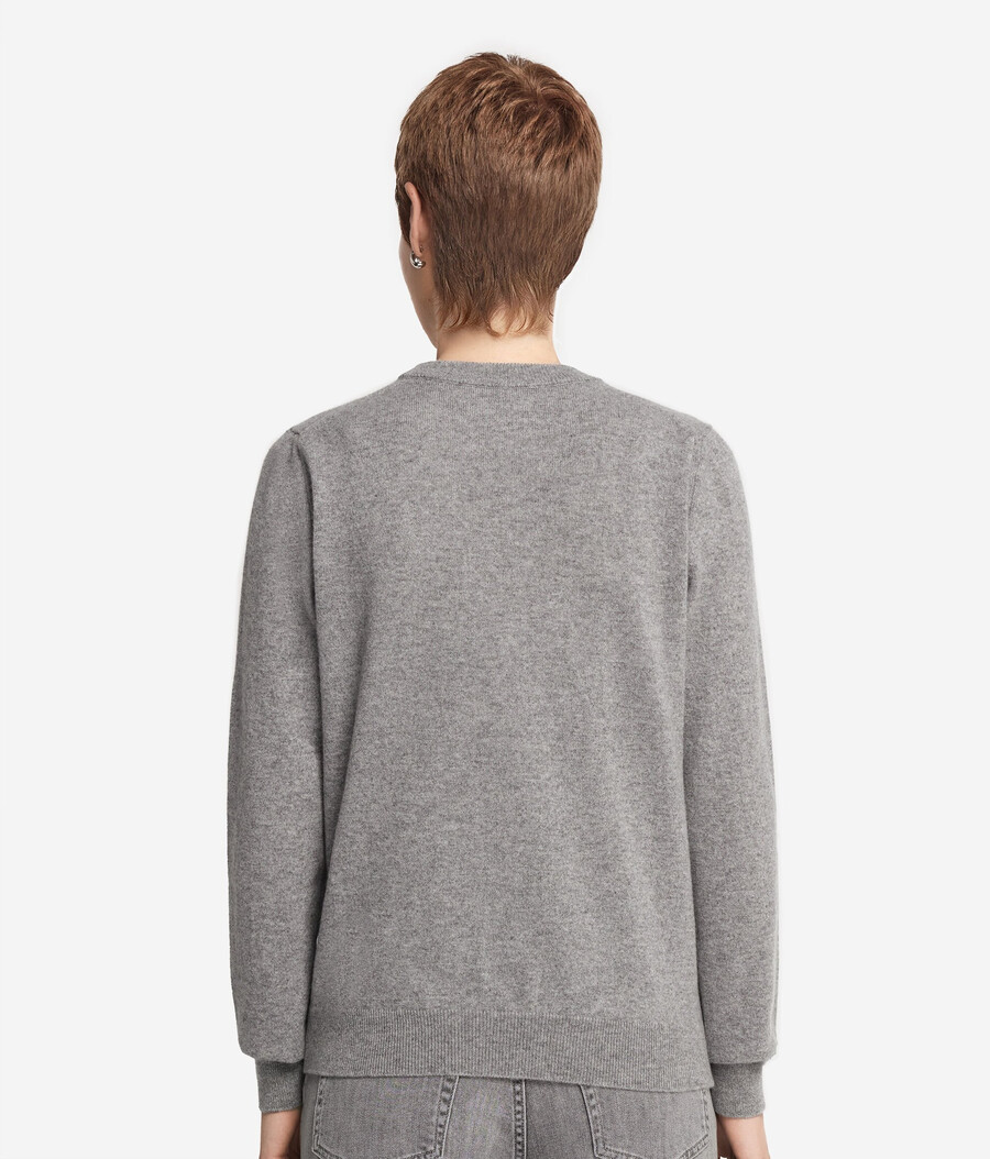 maglione girocollo in cashmere ultra morbido a maniche lunghe