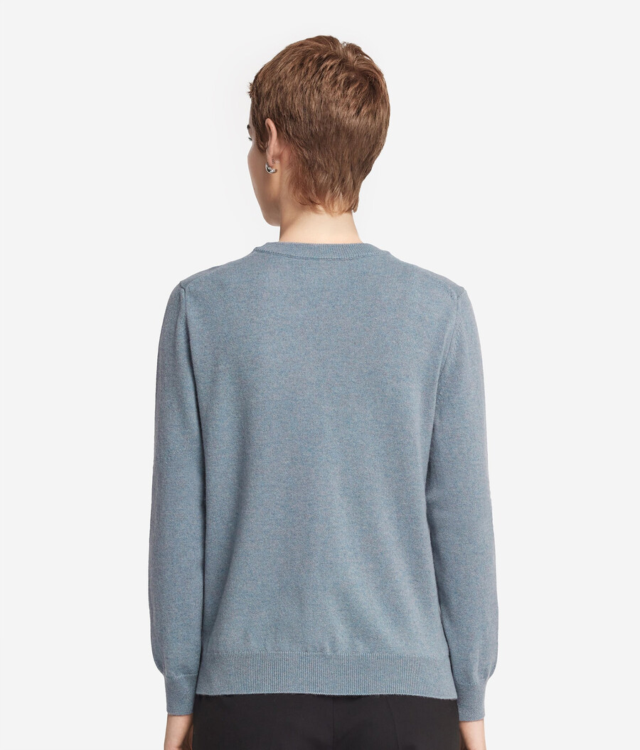 maglione girocollo in cashmere ultra morbido a maniche lunghe