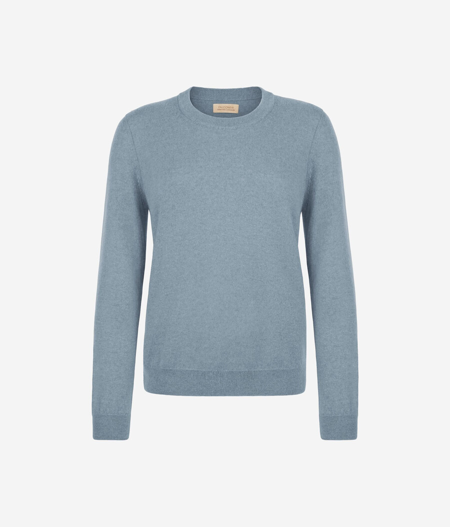 maglione girocollo in cashmere ultra morbido a maniche lunghe